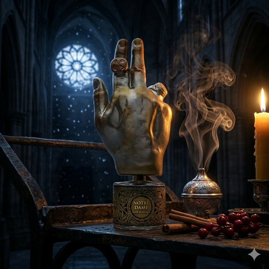 Frasco artístico de Filippo Sorcinelli Notre Dame Notte di Natale en una catedral, estilo Casa Flores.